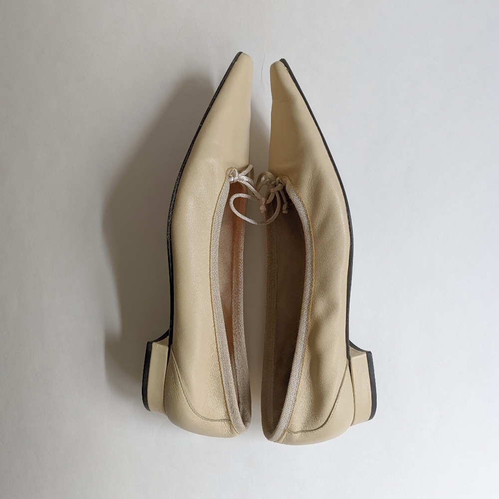 Champagne leather pointy toe flats 5.5 David Aaron - Picture 7 of 8